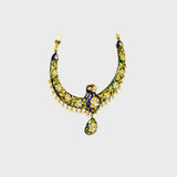 Experience the Beauty of Tradition with this Peacock Design Hasli Necklace and Earring Pair - (KMNE3422)