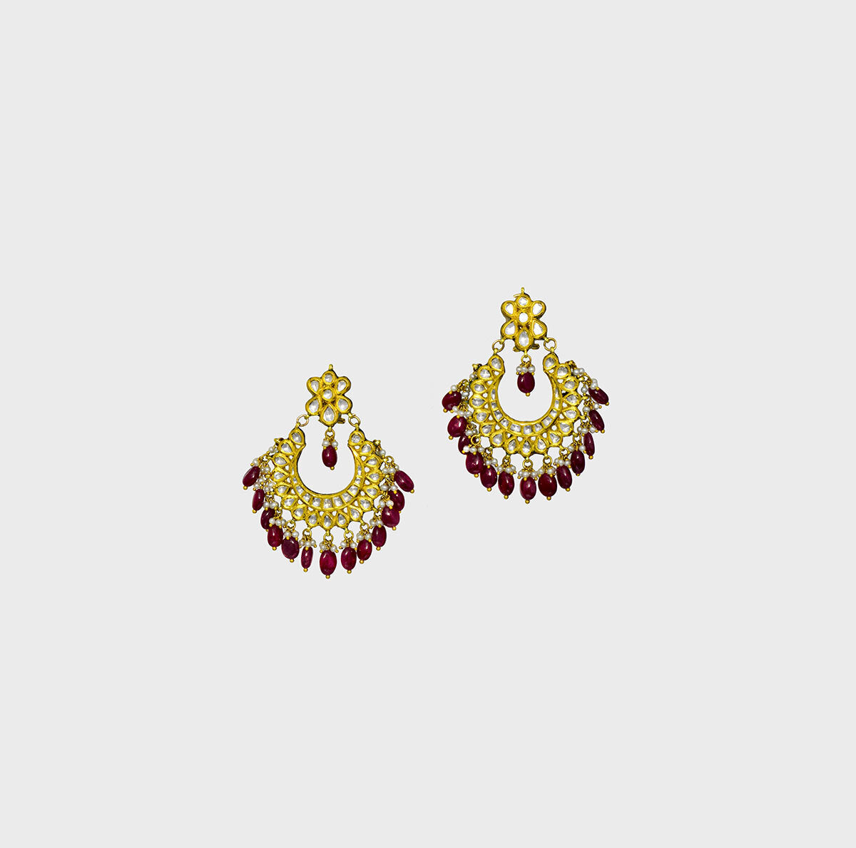 Step into timeless elegance with our exquisite traditional evergreen chandbali earrings. - (KME2213)