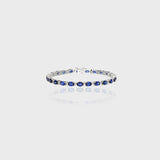 Indulge in sophistication with our Sapphire Oval and Diamond Bracelet - (PGDBR035)