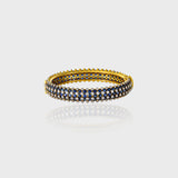 Adorn your wrist with the timeless elegance of our blue sapphire and diamond bangle - (GDB0238)