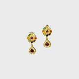 Exquisite Navratan Pendant and Earring Set - (KMPE1252)