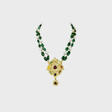 Exquisite Navratan Pendant and Earring Set - (KMPE1252)