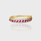 Discover timeless elegance with our Ruby Marquise and Diamond Bracelet - (PGDB067)