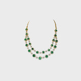 Introducing our stunning Diamond and Emeralds Necklace and Earring Pair - (GDNE0446)