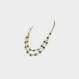 Introducing our stunning Diamond and Emeralds Necklace and Earring Pair - (GDNE0446)