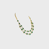 Introducing our stunning Diamond and Emeralds Necklace and Earring Pair - (GDNE0446)