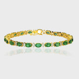 Introducing our Emerald Oval and Diamond Bracelet - (GDBR0060)