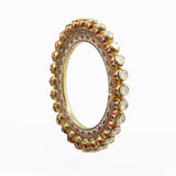 Kada (bangri) with uncut diamond in multi colour artistic enameled on both sides. - KMB0511