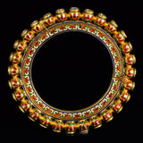 Kada (bangri) with uncut diamond in multi colour artistic enameled on both sides. - KMB0511