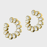 Stunning earrings adorned with Diamond Polki, perfect for adding a touch of luxury to any ensemble.(KME2264)