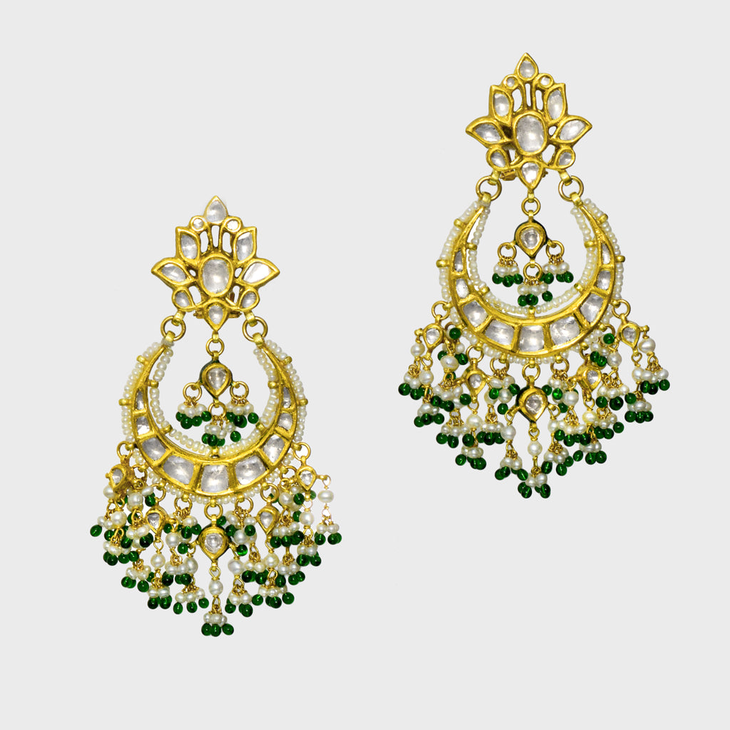 Graceful Chandbali Elegance: Adorn yourself with our exquisite long earrings - (KME2307)