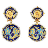 Blue meena flat hasli with earring pair with Diamond polki  KMNE2971