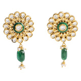 Small choker with earring pair with Diamond polki and emerald  KMNE2999