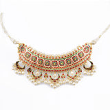 Big choker with earring pair with Diamond polki and pearls  KMNE3028