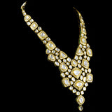 Big Uncut Diamond Necklace and Earring Pair - KMNE3292