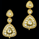 3 lines necklace and earring pair features a central uncut diamond - KMNE3387