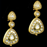 3 lines necklace and earring pair features a central uncut diamond - KMNE3387