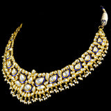 Blue Meena Necklace and Earring Pair - KMNE3402+KME2286