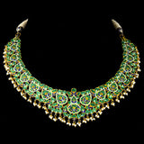 Blue Meena Necklace and Earring Pair - KMNE3402+KME2286