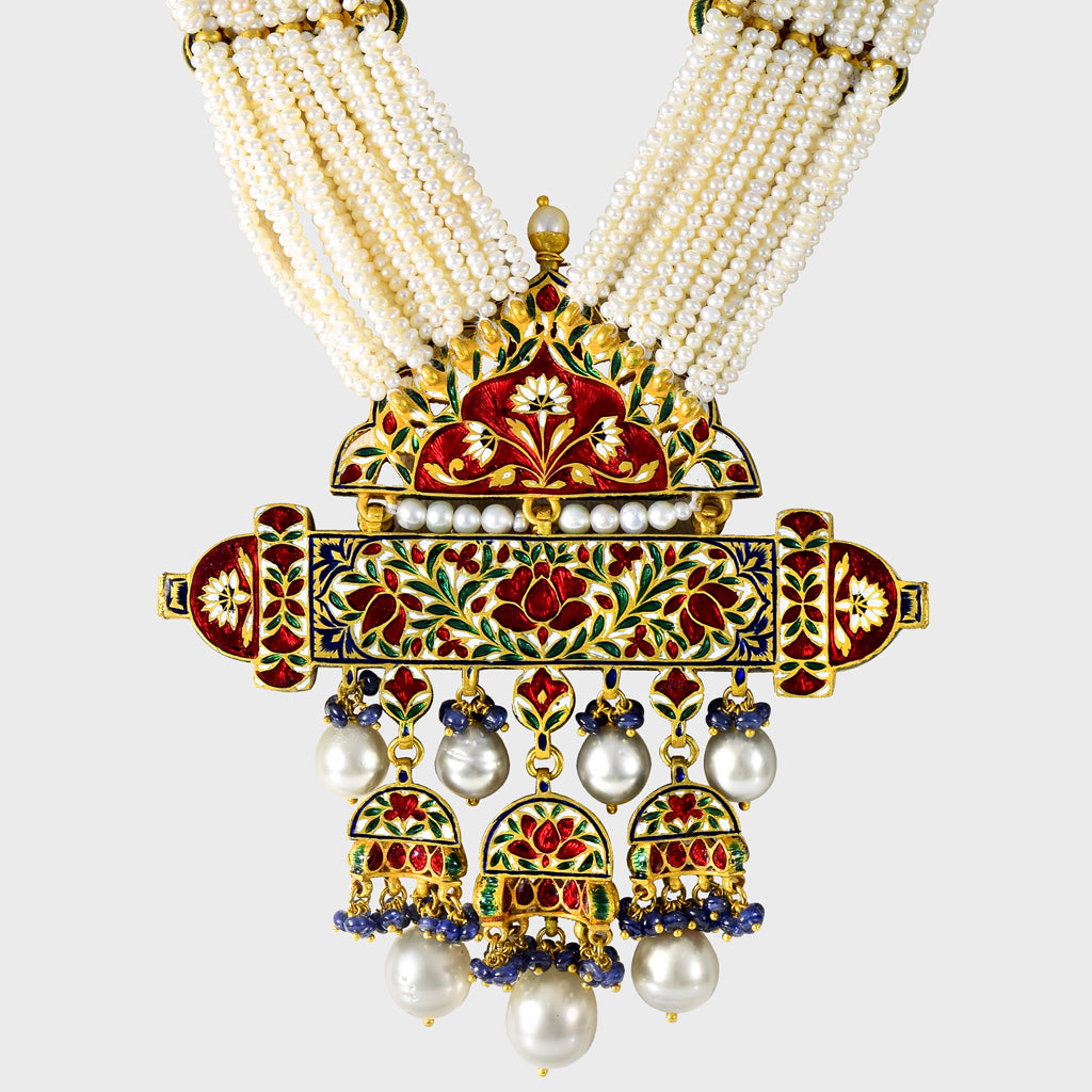 Traditional Tewta Style Long Pendant - (KMNE3420)