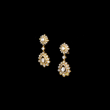 Earring pair with uncut diamond and diamond chakri in 18k gold. - KME2179